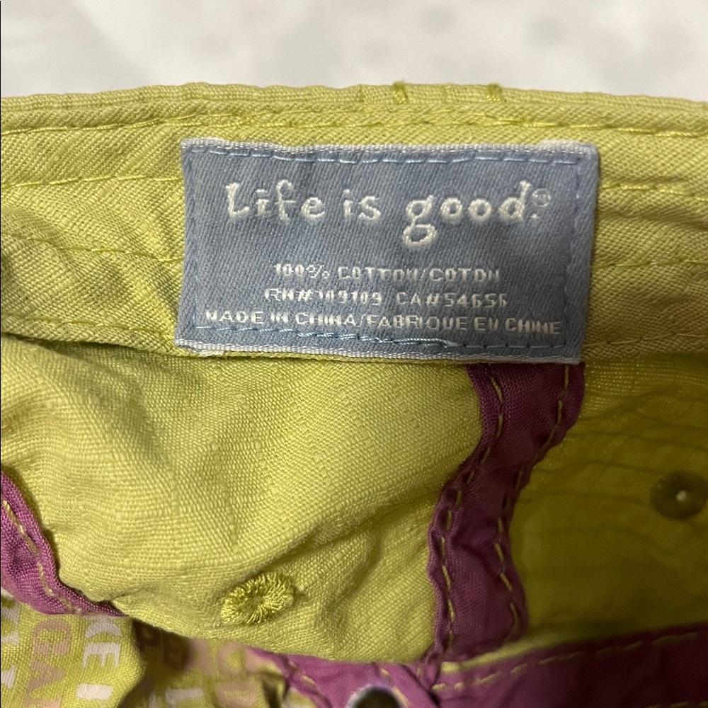 Life is good hat, greenish yellow, Smile, Life is Good across front - Picture 4 of 4